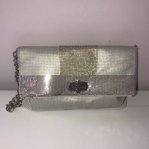 Whiting & Davis Sparkly Silver Clutch